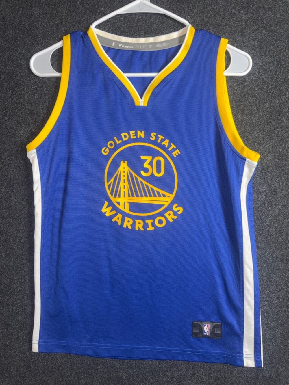 Fanatics Golden State Warriors Royal Blue & Yellow #30 Jersey